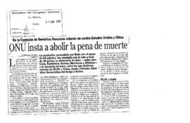 ONU insta a abolir la pena de muerte