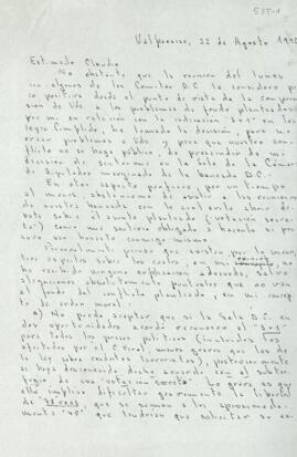 Carta de Andrés Aylwin Azocar a Claudio