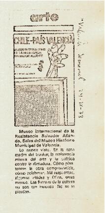 Museo Internacional de la Resistencia Salvador Allende. Salas del Museo Histórico Municipal de Valencia.