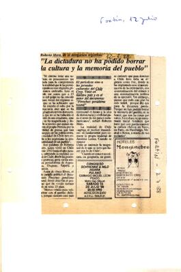Roberto Mero, de la delegación argentina: La dictadura no ha podido borrar la cultura y la memoria del pueblo.