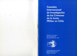 Comisión Internacional de Investigación de los Crímenes de la Junta Militar en Chile. Reunión en la víspera del 10 aniversario del Golpe Militar de 1973