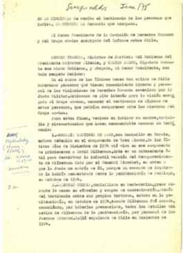 En lo principal: Se reciba el testimonio de las personas que indica. AL OTROSI: la denuncia que acompaña…