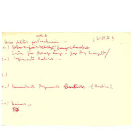 Notas manuscritos de listados de responsables de violaciones o, los derechos humanos de acuerdo a la calificación delictual. (38)