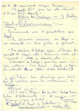 Notas manuscritas sobre el método de elaboración de las fichas de los responsables de violaciones de los derechos humanos en Chile (2)