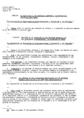 Informe de la Subcomisión de prevención de discriminaciones y protección a las minorías sobre su 37º periodo de sesiones (1)