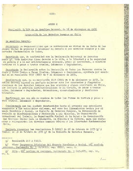 Anexo I.Resolución 31/124 de la Asamblea General, de 16 de diciembre de 1976. Protección de los derechos humanos en Chile (1)