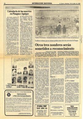 Calendario de las muertes en Pisagua e Iquique"