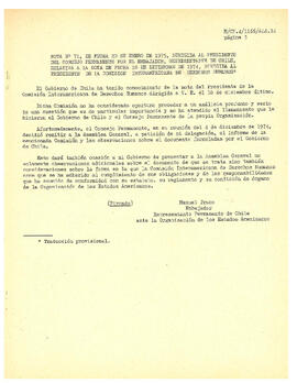 Información suplementaria presentada por la Organización de Estados Americanos en carta de fecha de 13 de febrero de 1975. (4)