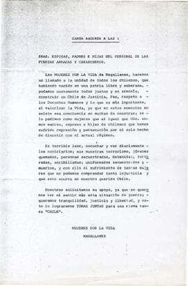 Carta abierta a las: