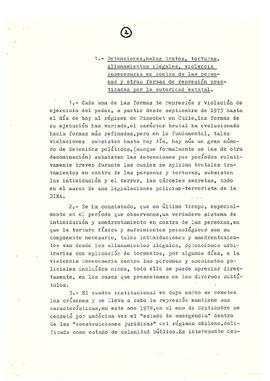 Memorándum acerca de las violaciones a los derechos humanos en Chile en diferentes campos de acción hasta el último año (4)