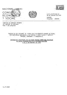 Estudio de los informes de violaciones de derechos humanos en Chile, con particular referencia a la tortura y otros tratos o castigos crueles, inhumanos o degradantes (1)