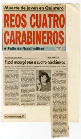 Reos cuatro Carabineros...