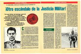 Reportaje, "Otro escándalo de la Justicia Militar. Artículo sobre la autoamnistía del general Carlos Parera en el caso de 70 desapariciones forzadas de personas.