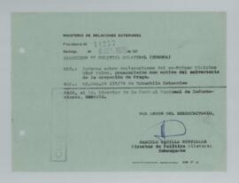 [Memorandum N°14257 - Ministerio de Relaciones Exteriores - Dirección de Política Bilateral (Europa)]
