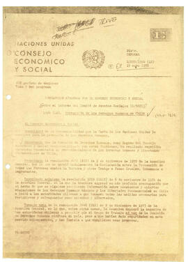 Resolución aprobada por el consejo económico y social sobre el informe del comité de asuntos sociales (E/5821) (1)