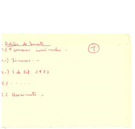 Notas manuscritos de listados de responsables de violaciones o, los derechos humanos de acuerdo a la calificación delictual. (35)