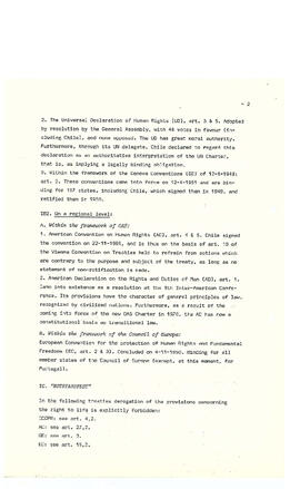 The protection of human rights and the impact of emergency situations un international law: the chilean case (4)
