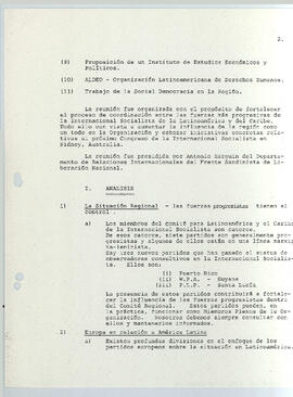 Informe sobre una reunión secreta dela Sección regional de la Internacional Socialista, efectuado en managua del 6 al 7 de enero de 1983 (2)