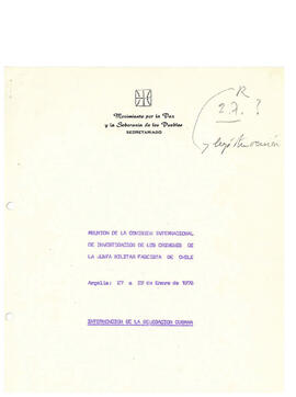 Reunión de la Comisión Internacional de Investigación de los Crímenes de la Junta Militar Fascista de Chile. (1)