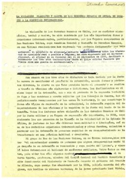 La violación flagrante y masiva de los derechos humanos en Chile: un desafío a la comunidad internacional.