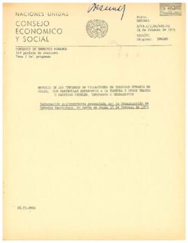 Información suplementaria presentada por la Organización de Estados Americanos en carta de fecha de 13 de febrero de 1975.