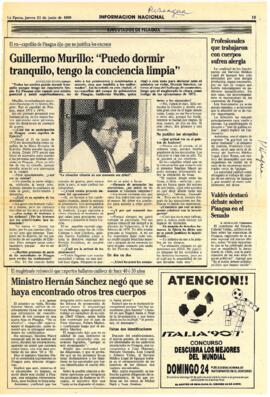 "Guillermo Murillo: Puedo dormir tranquilo, tengo la conciencia limpia."