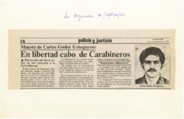 En libertad cabo de Carabineros