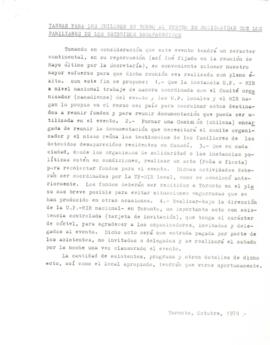 Tareas para los chilenos en torno al evento de solidaridad con los familiares de detenidos desparecidos.