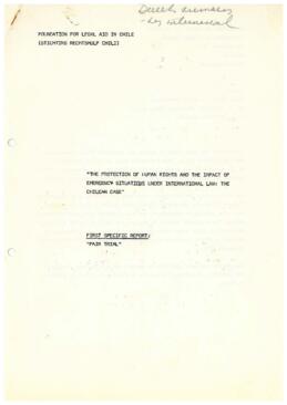 The protection of human rights and the impact of emergency situations un international law: the chilean case