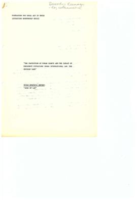 Protection of human rights and the impact of emergency situation under international law: the chilean case