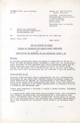 Red de acción Chile, Muerte de Carlos Godoy Echegoyen y los testimonios de torturas de los detenidos junto a él