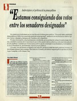 Andrés Aylwin y el problema de los presos políticos: Estamos consiguiendo dos votos entre los senadores designados