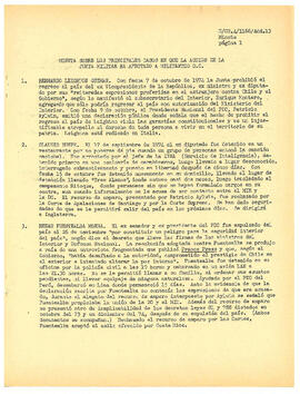 Información presentada por la Unión Mundial Democrata Cristiana en carta fechada el 20 de diciembre de 1974 y el 11 de febrero de 1975 (15)