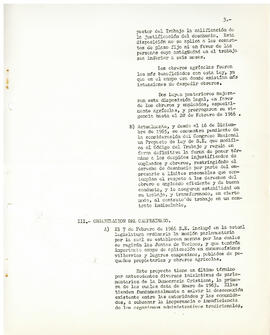 Leyes, proyectos de ley y medidas administrativas durante la Administración Frei en beneficio del campesinado, entendiéndose por tal los obreros agrícolas y los pequeños empresarios agrícolas (propietarios, arrendatarios, medieros) (3)