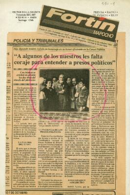 Dijo diputado Andrés Aylwin en homenaje en su honor efectuado en la Cárcel Pública: A algunos de los nuestros les falta coraje para entender a presos políticos