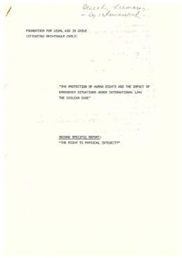 The protection of human rights and the impact of emergency situations un international law: the chilean case
