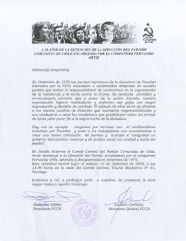 A 30 años de la detención de la Dirección del Partido Comunista de Chile encabezada por el compañero Fernando Ortíz