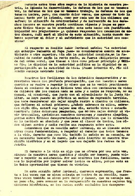 Carta abierta de los Familiares de Presos Políticos y desaparecidos al Cardenal Raúl Silva Henríquez (2)