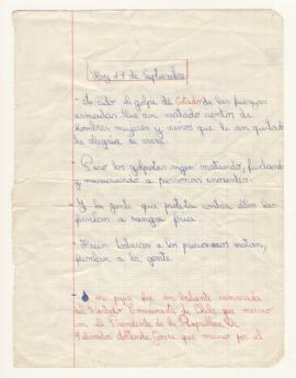 Manuscrito de María Eugenia Paris Horvitz