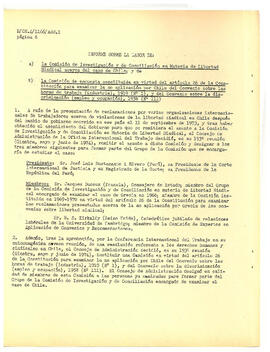 Información presentada por la Oficina Internacional del Trabajo en cartas de 5 de diciembre de 1974 (original inglés) y 29 de enero de 1975 (original español) (6)