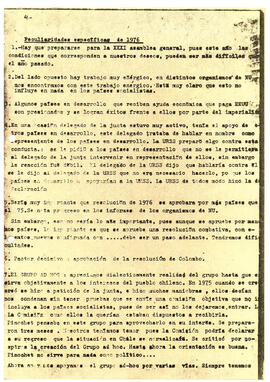 1.- La información entregada por los chilenos es muy útil pues como se está en etapa preparatoria de la XXXI Asamblea General de la ONU…. (4)