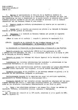 Informe de la Subcomisión de prevención de discriminaciones y protección a las minorías sobre su 37º periodo de sesiones (2)