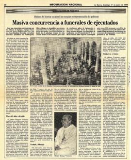 "Masiva concurrencia a funerales de ejecutados"