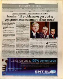 Depósitos imputados a Pinochet en banco de EEUU. Insulza: “El problema es por qué se generaron esas cuentas y si hay otras”