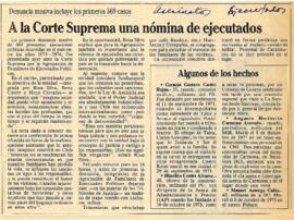 A la Corte Suprema una nómina de ejecutados.