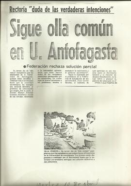 Sigue olla común en U. Antofagasta