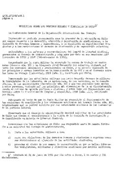 Estudio de los informes de violaciones de los derechos humanos en Chile, con particular referencia a la tortura y otros tratos o castigos crueles, inhumanos o degradantes (resolución 8 (XXVII) de la Subcomisión de Prevención de Discriminaciones y Protecci