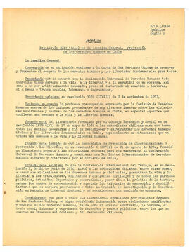 Estudio de los informes de violaciones de derechos humanos en Chile, con particular referencia a la tortura y otros tratos o castigos crueles, inhumanos o degradantes (resolución 8 (XXVII) de la subcomisión de prevención de discriminaciones y protección..