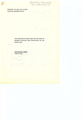 Protection of human rights and the impact of emergency situation under international law: the chilean case (1)