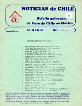 Noticias de Chile.  N°28. Año II. 1983.